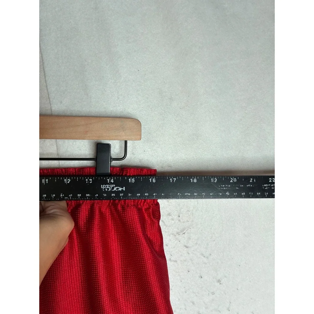 Nike‎ Mens Basketball Shorts Red Mesh Athletic Gym Swoosh Logo Size Large